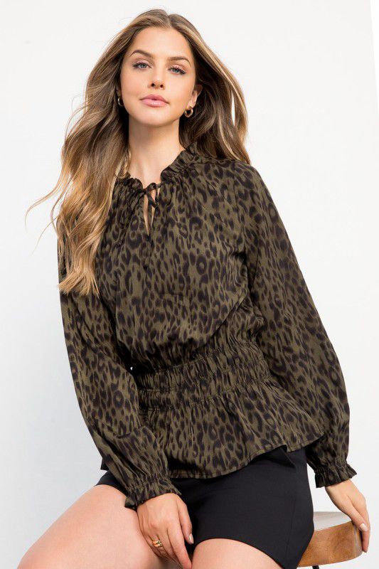 Blusa animal print con resorte