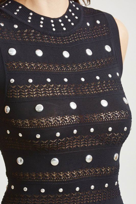Vestido talle tejido con estoperoles