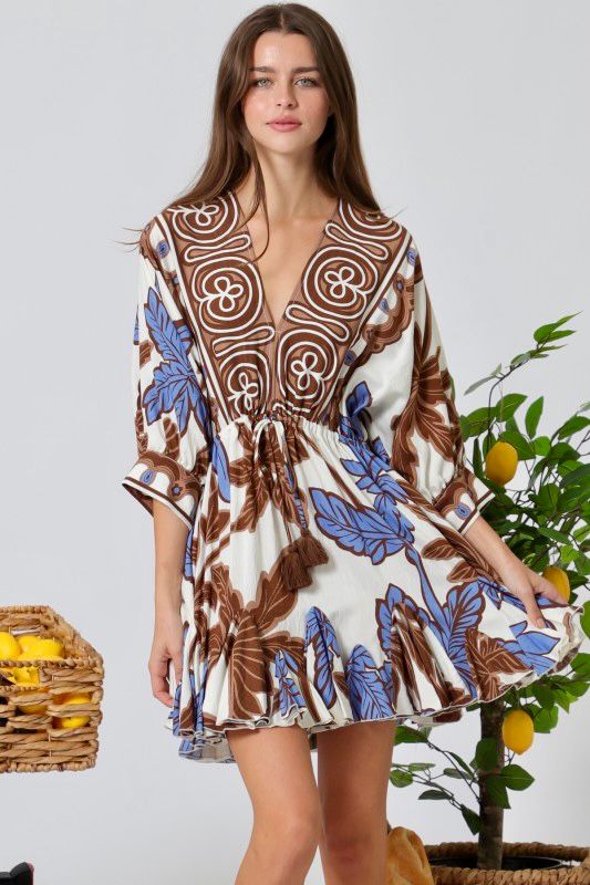 Vestido estampado flores con volantes