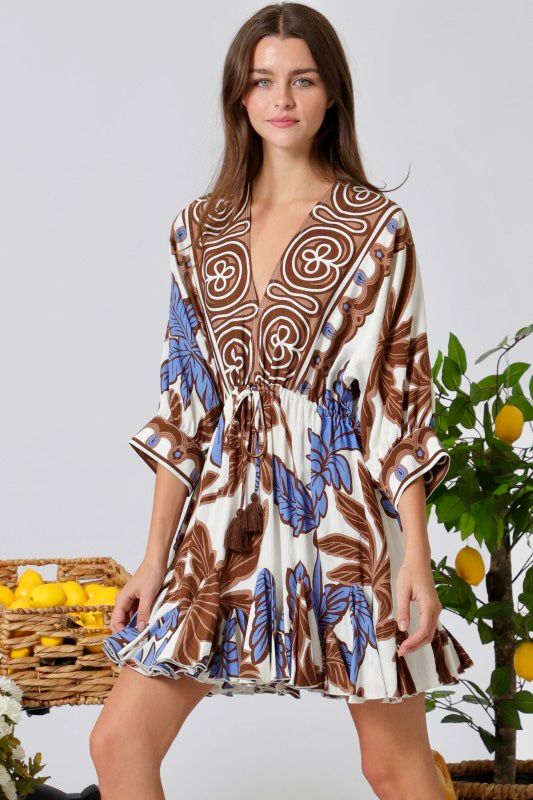 Vestido estampado flores con volantes