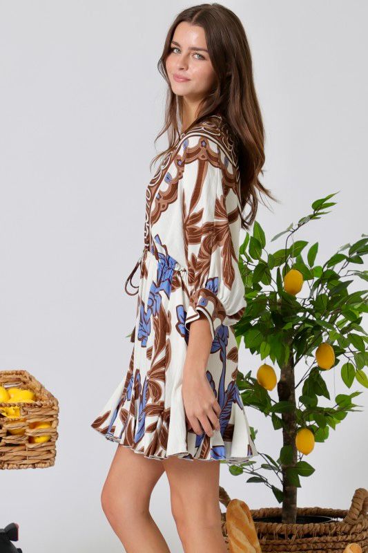 Vestido estampado flores con volantes