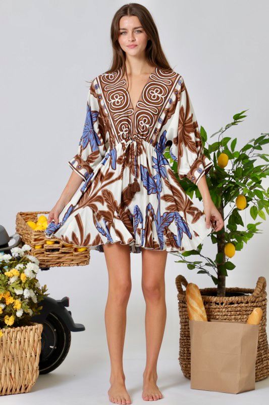 Vestido estampado flores con volantes