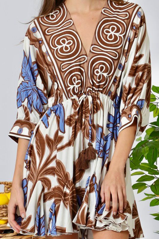Vestido estampado flores con volantes
