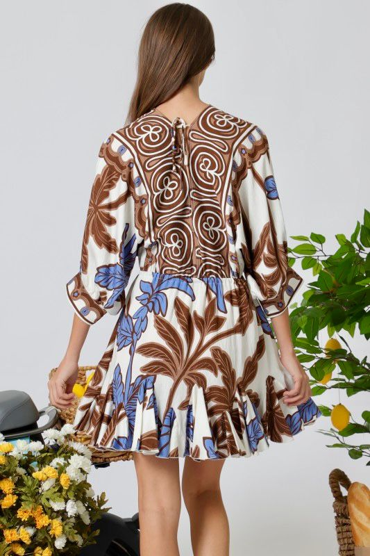 Vestido estampado flores con volantes