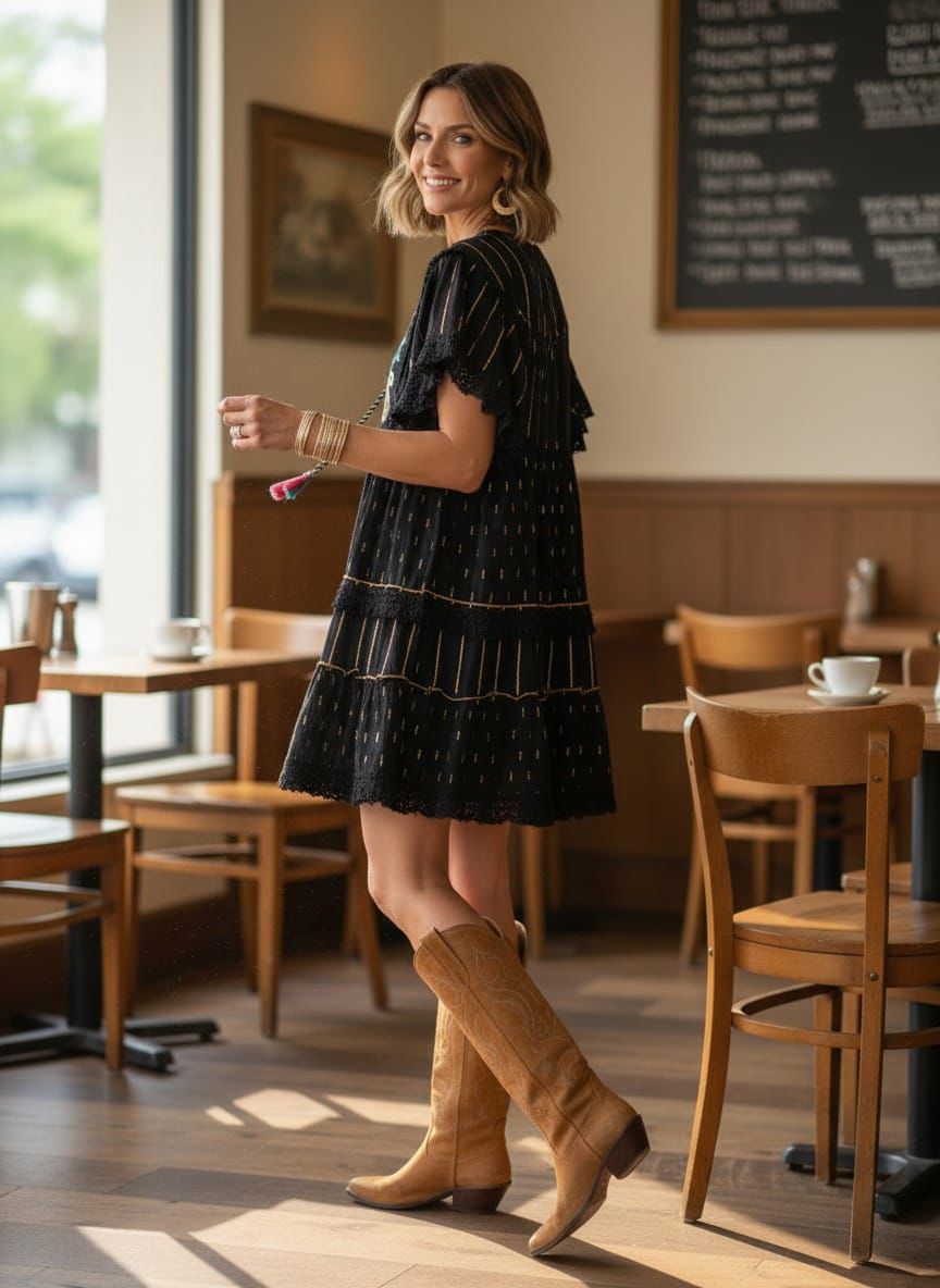 Vestido boho bordado