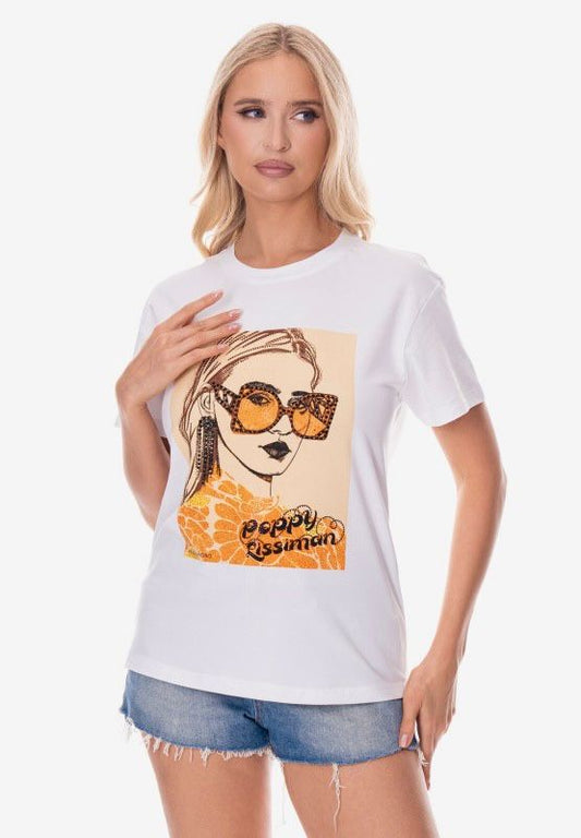 Camiseta lentes estampada