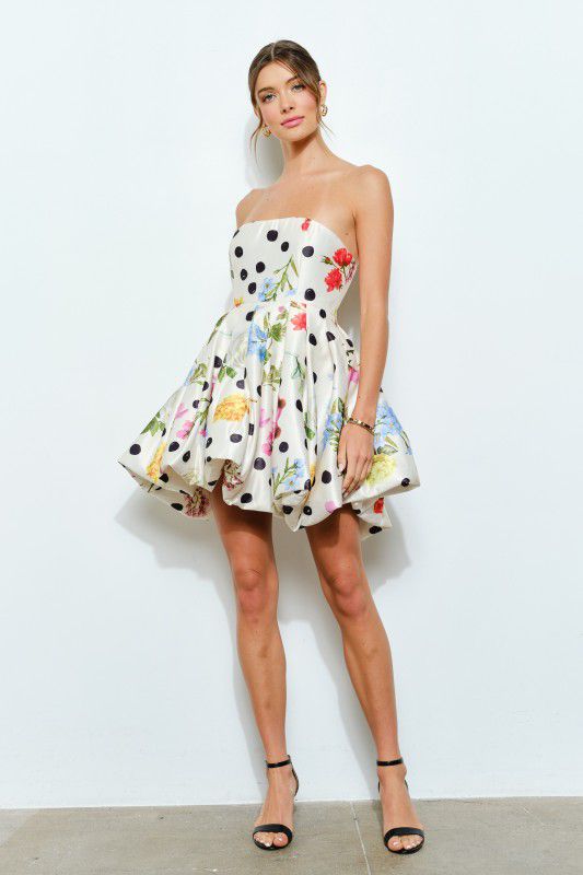 Vestido globo estampado