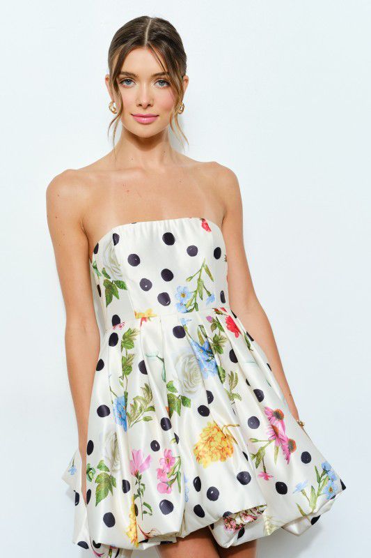 Vestido globo estampado