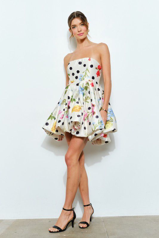 Vestido globo estampado