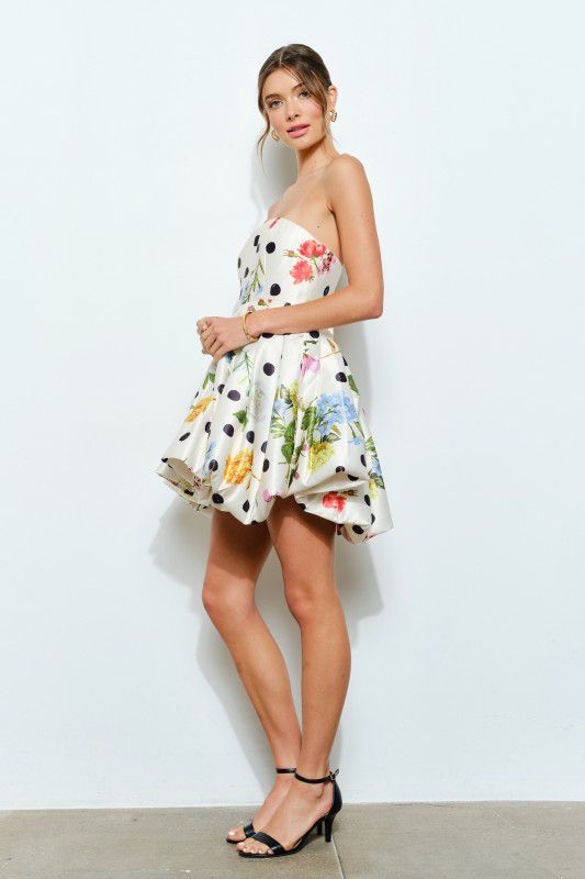 Vestido globo estampado