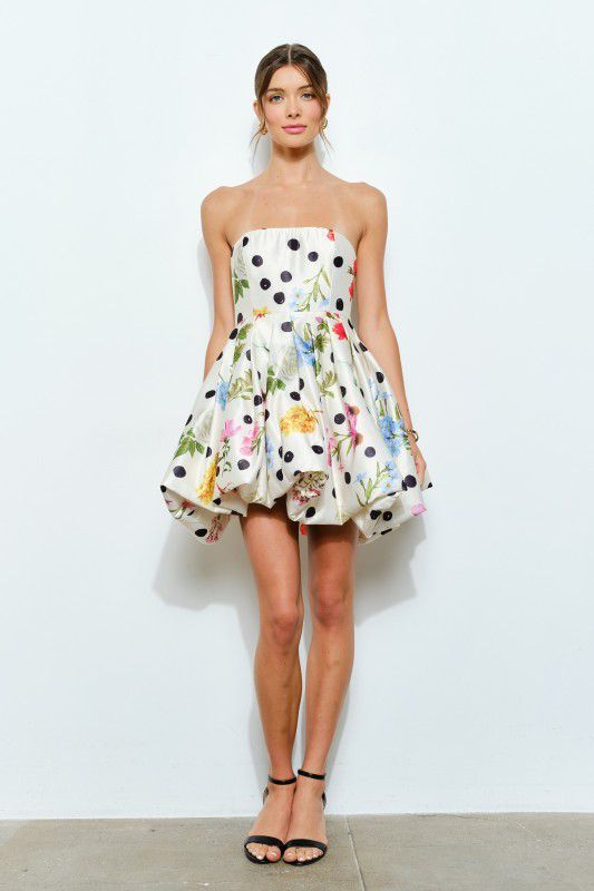 Vestido globo estampado