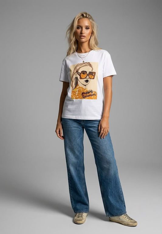 Camiseta lentes estampada