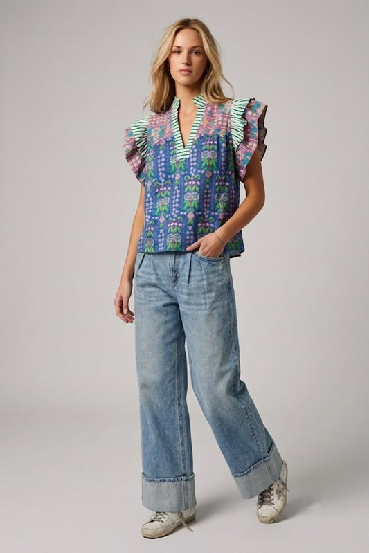 Blusa multi estampada