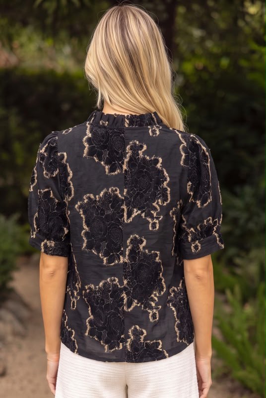 Blusa flores relieve