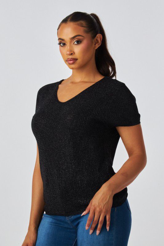 Blusa de punto con brillos