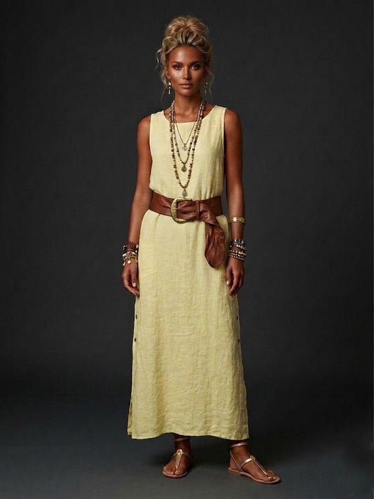 Vestido de lino botones