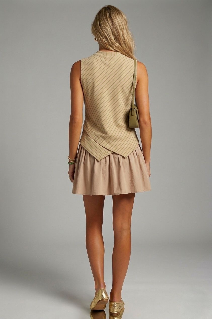Vestido combinación de texturas