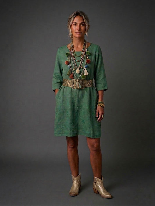 Vestido lino gaviotas