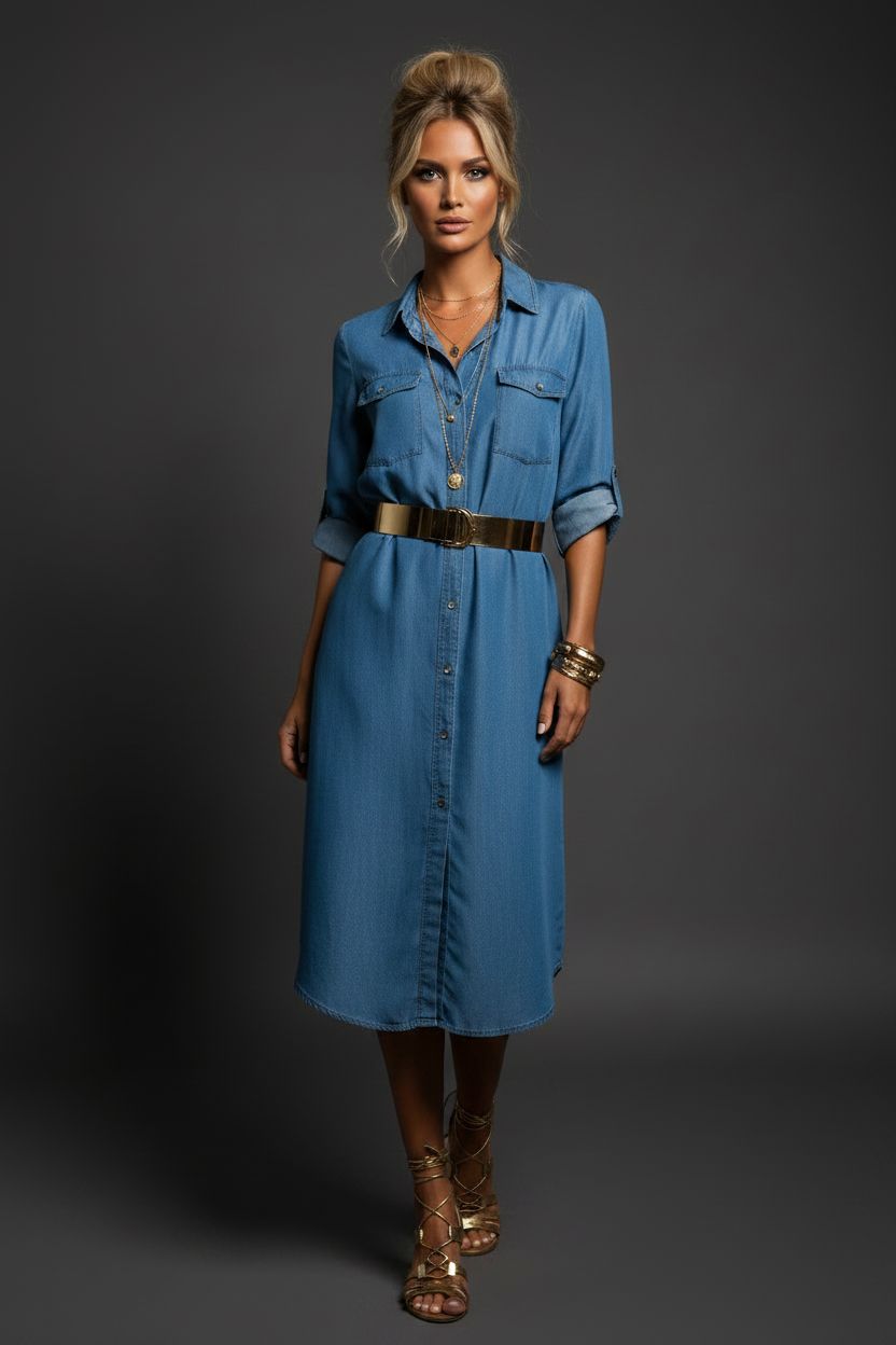 Vestido camisero tencel
