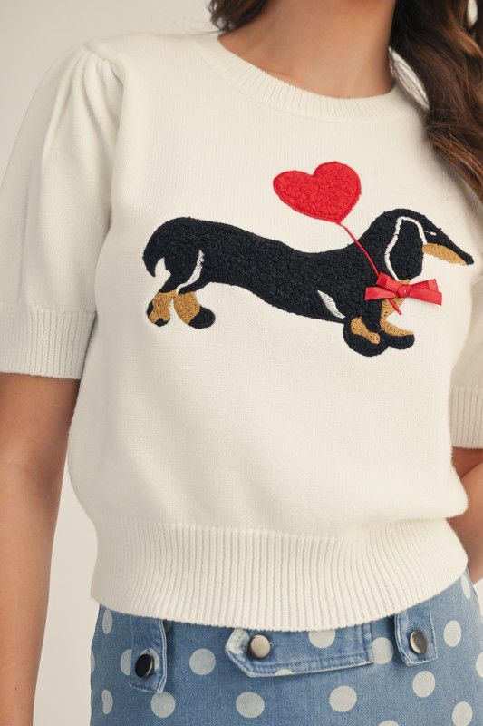 Blusa de punto perrito