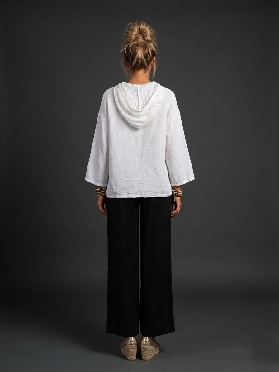 Blusa lino botón de madera