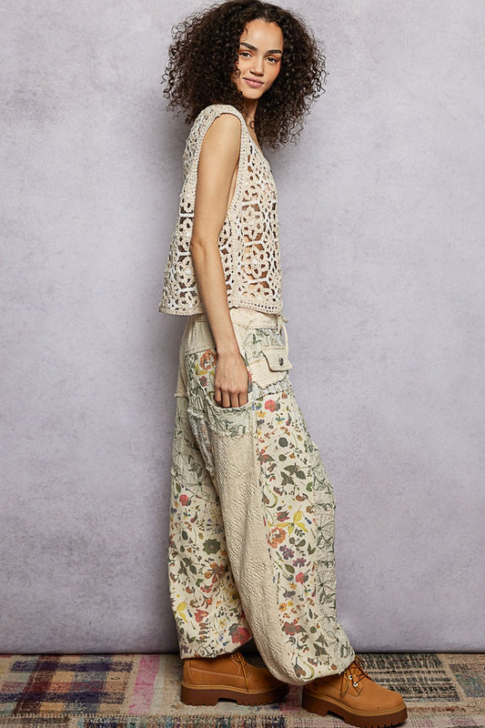 Pantalon multi texturas
