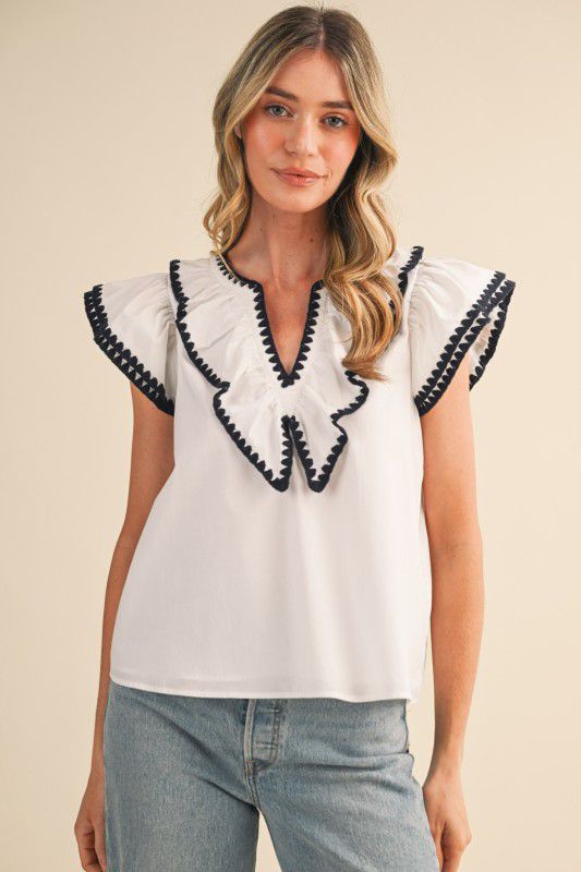 Blusa ribete en contraste