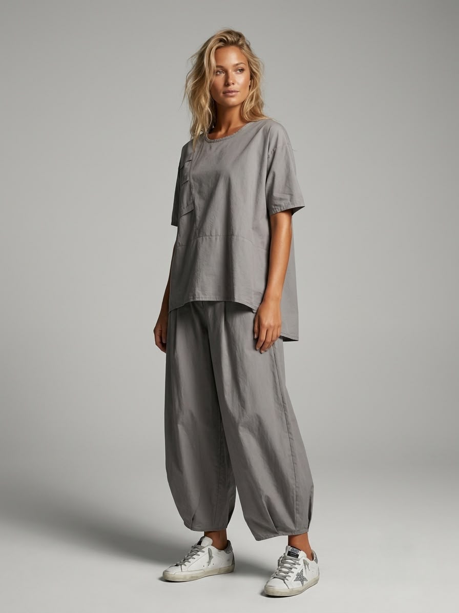 Blusa amplia algodón