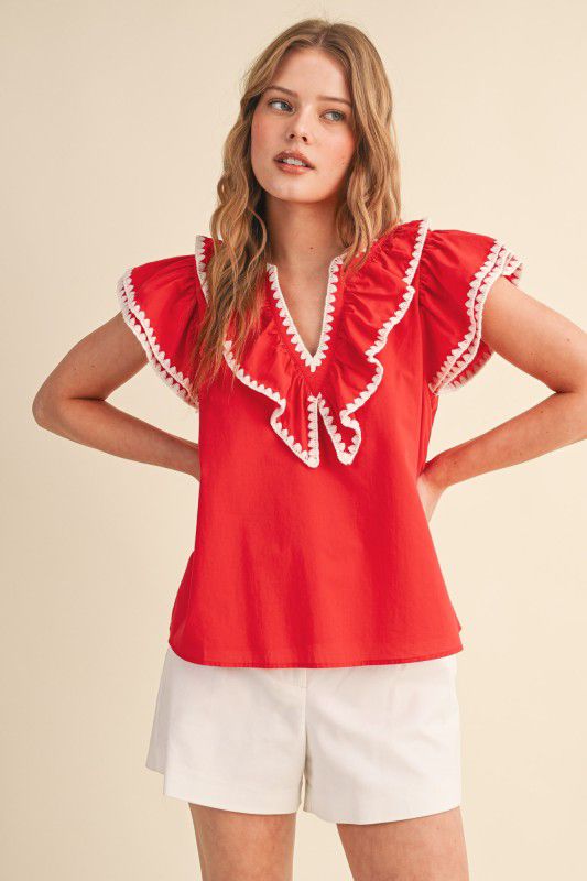 Blusa ribete en contraste