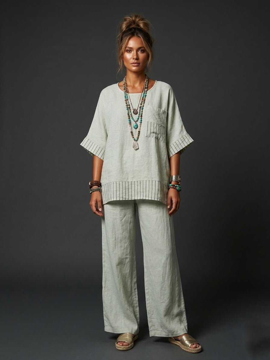 Blusa lino rayas