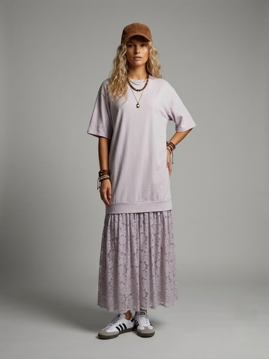 Vestido simulación camiseta y falda
