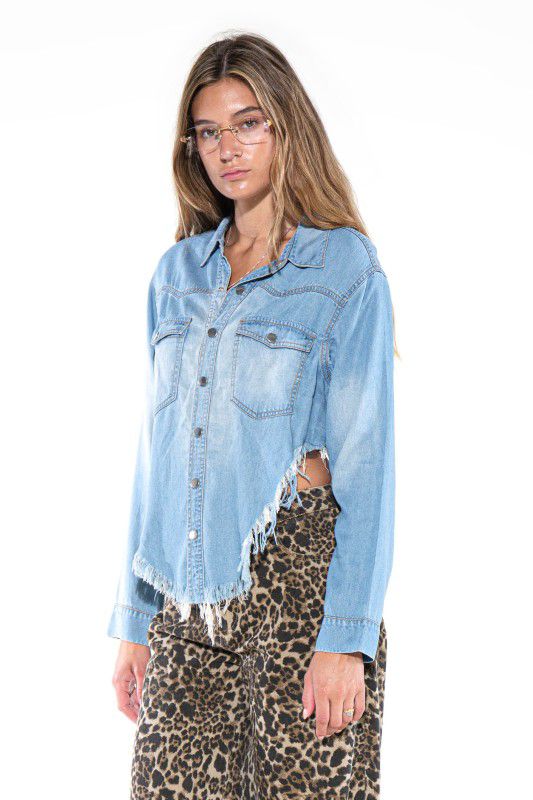 Camisa tencel asimétrica