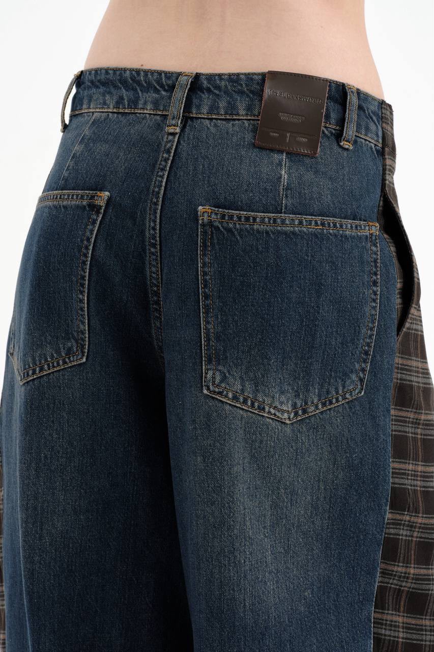 Jeans con tela cuadros
