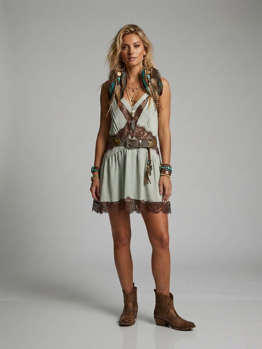 Vestido con detalle de encaje