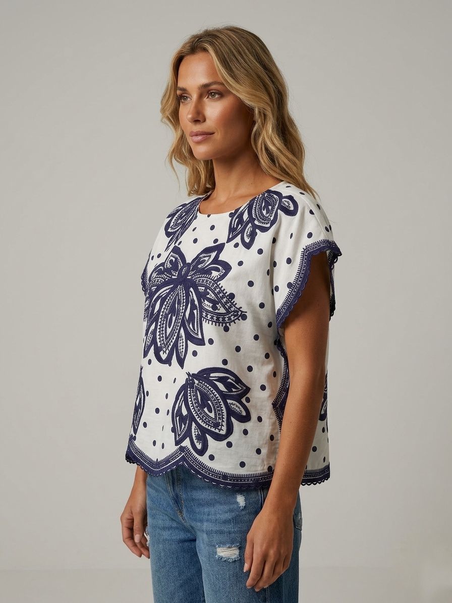 Blusa bordada flores