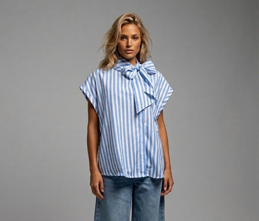 Blusa a rayas moño