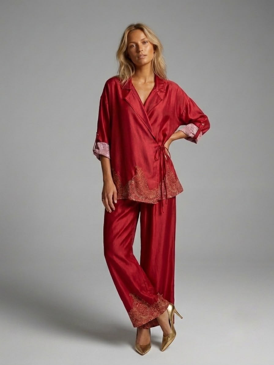 Set satinado estampado