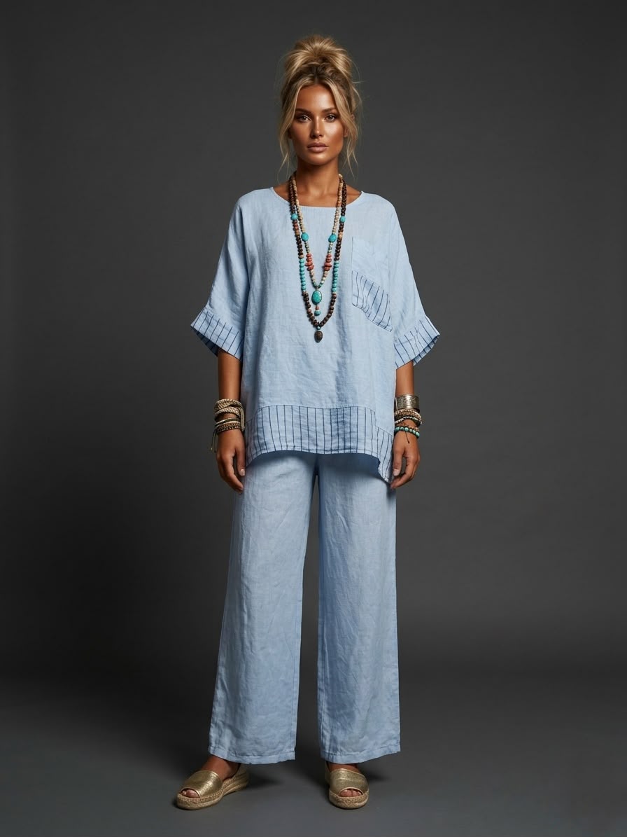 Blusa lino rayas