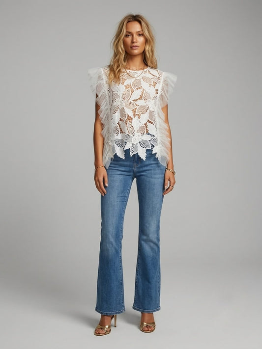 Blusa guipiur con tul
