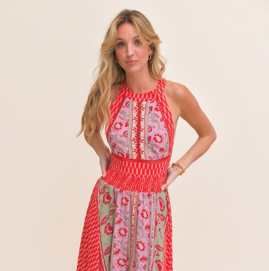 Vestido estampado amarre