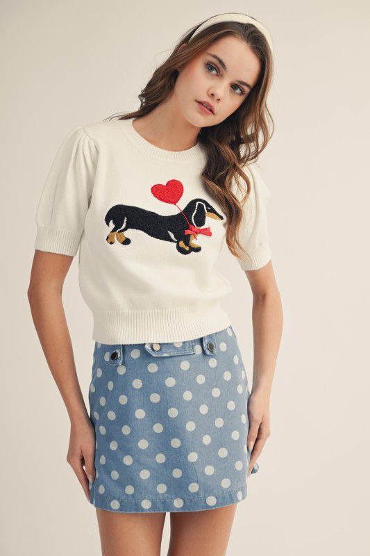 Blusa de punto perrito