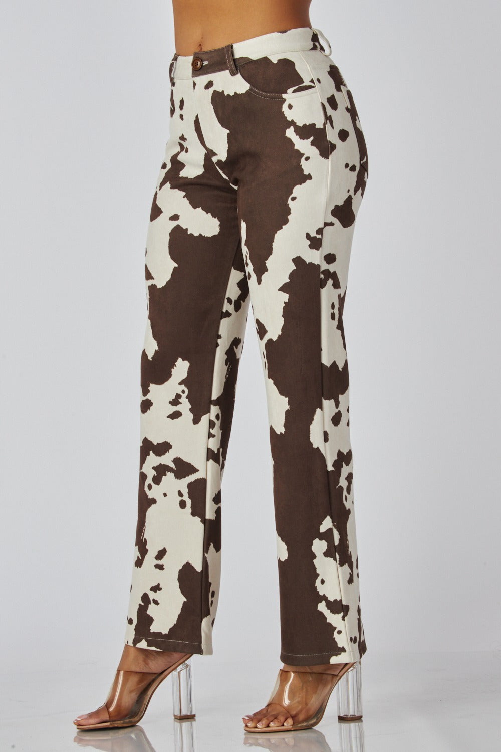 Pantalón tipo suede Cow