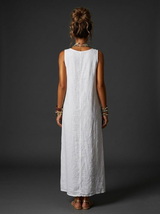 Vestido de lino botones