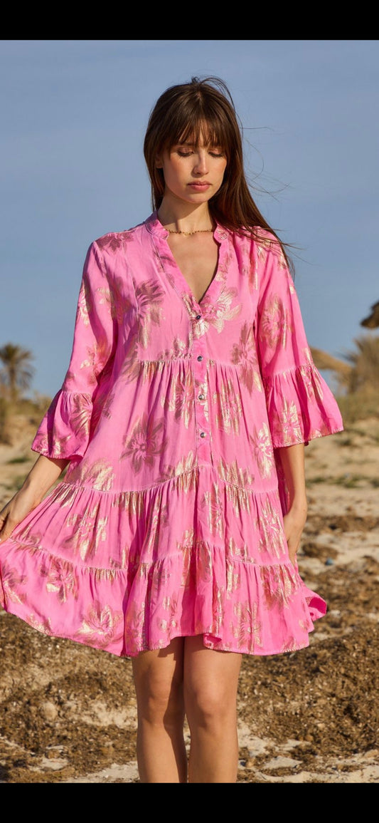 Vestido con flores en foil