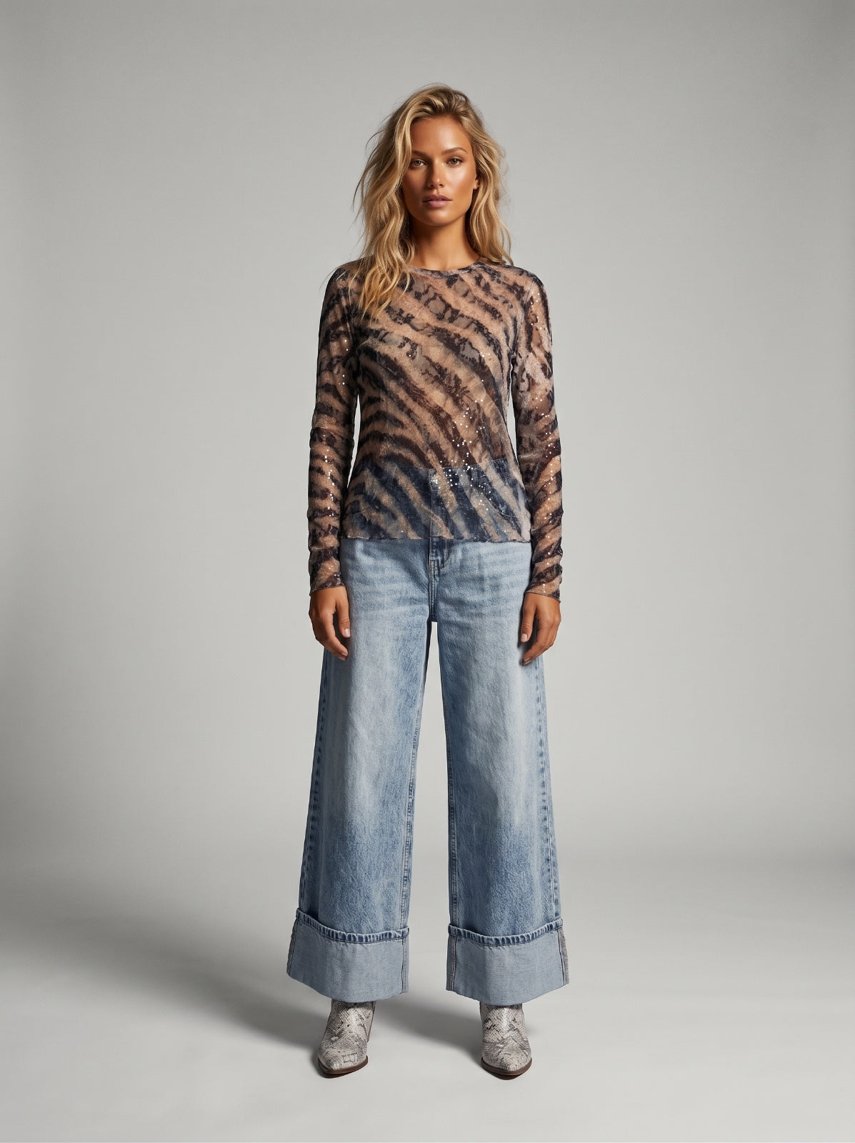 Blusa mesh zebra