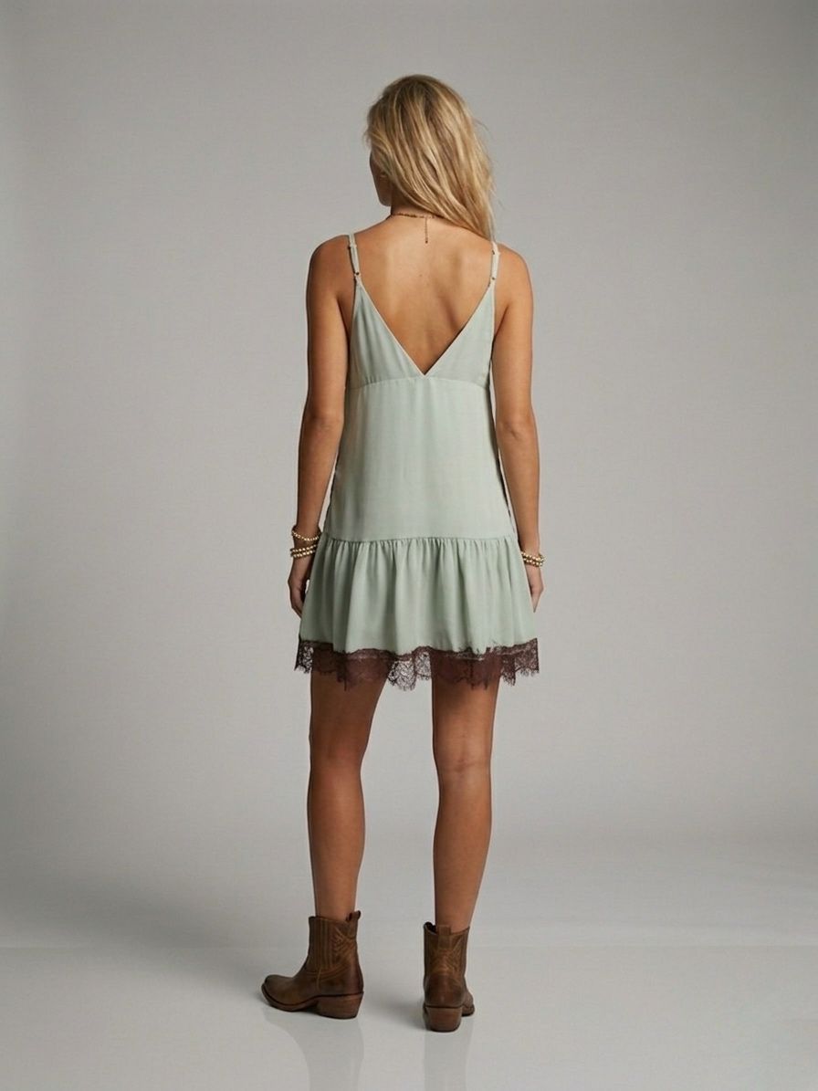Vestido con detalle de encaje