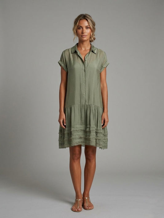 Vestido de seda corto