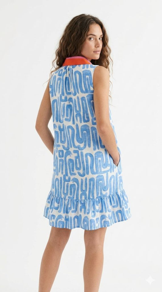Vestido grecas con contraste