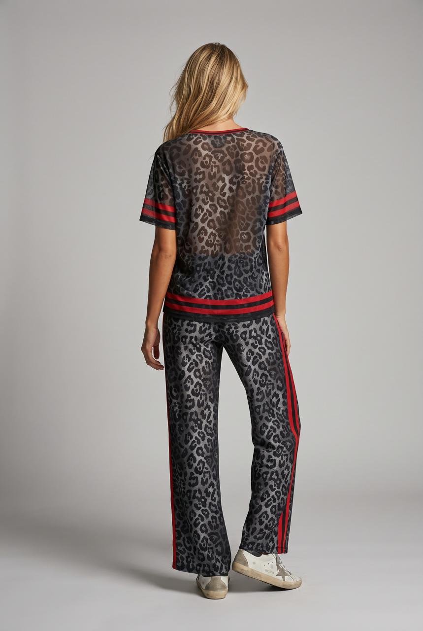 Set mesh animal print y franjas