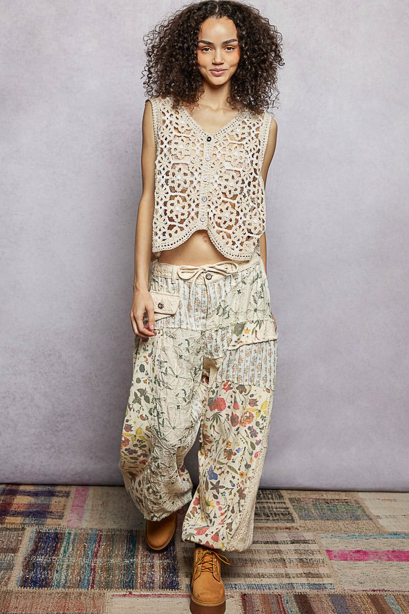 Pantalon multi texturas